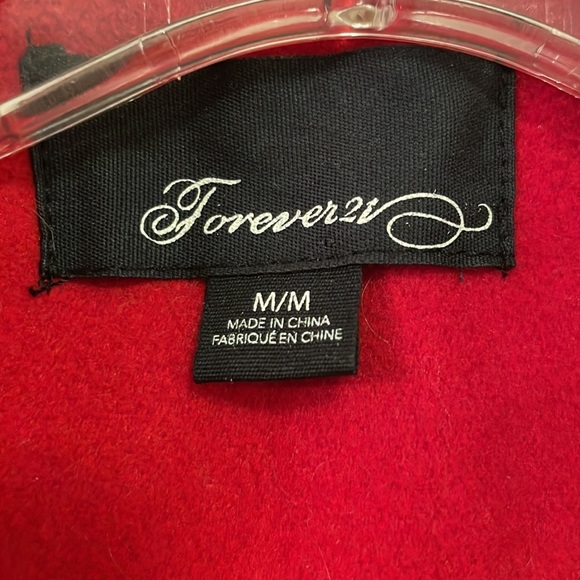 Forever 21 Red Double Breasted Pea Coat - Picture 7 of 8